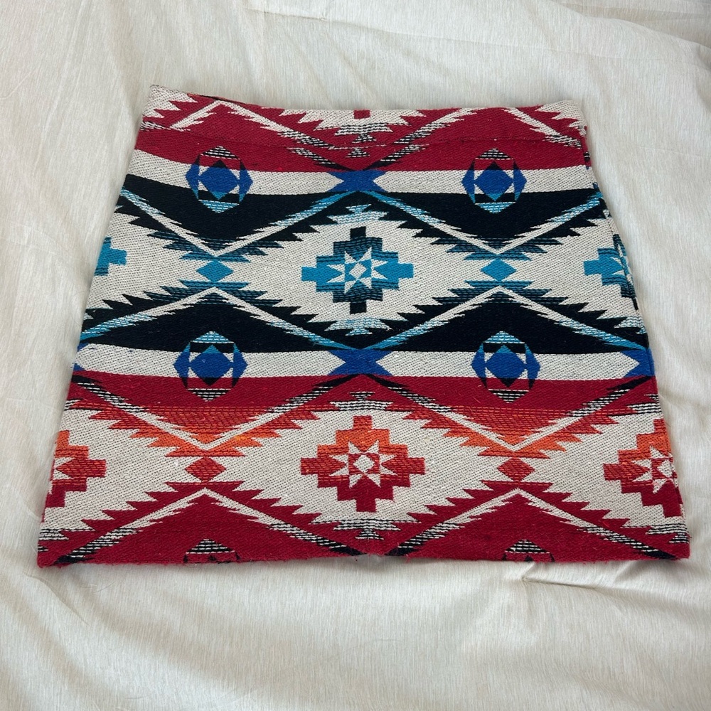 Topshop Aztec Mini Skirt - Red, Blue, Black, White
